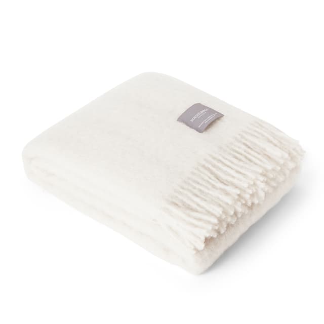 Mohair Throw Reflection White