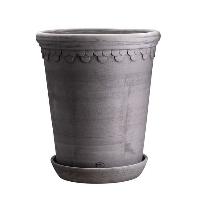 Københavner Tall Pot with Saucer Raw Pink Terracotta Ø14