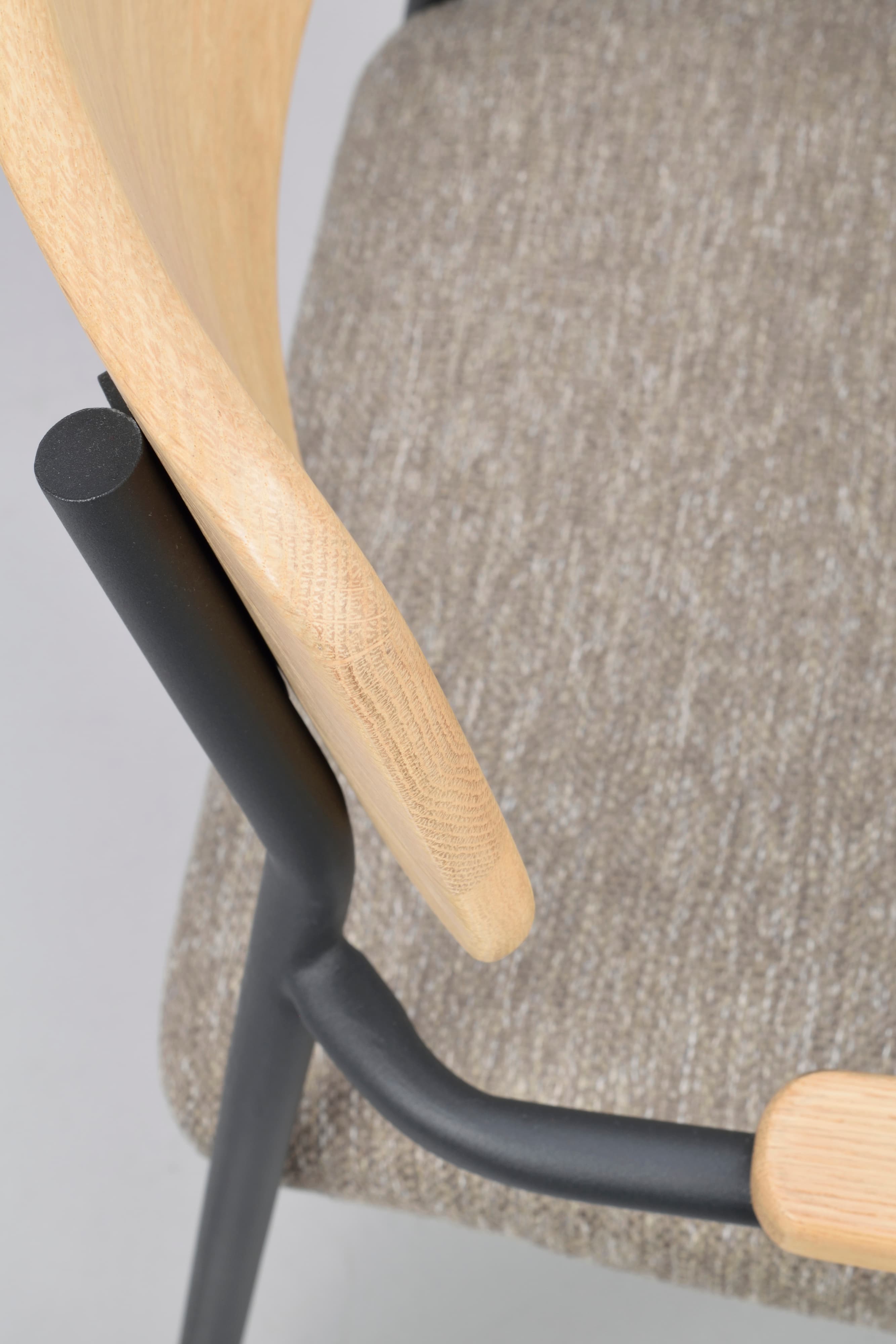 Maymont Armlehnstühle Eiche/Dunkelbeige/Schwarz