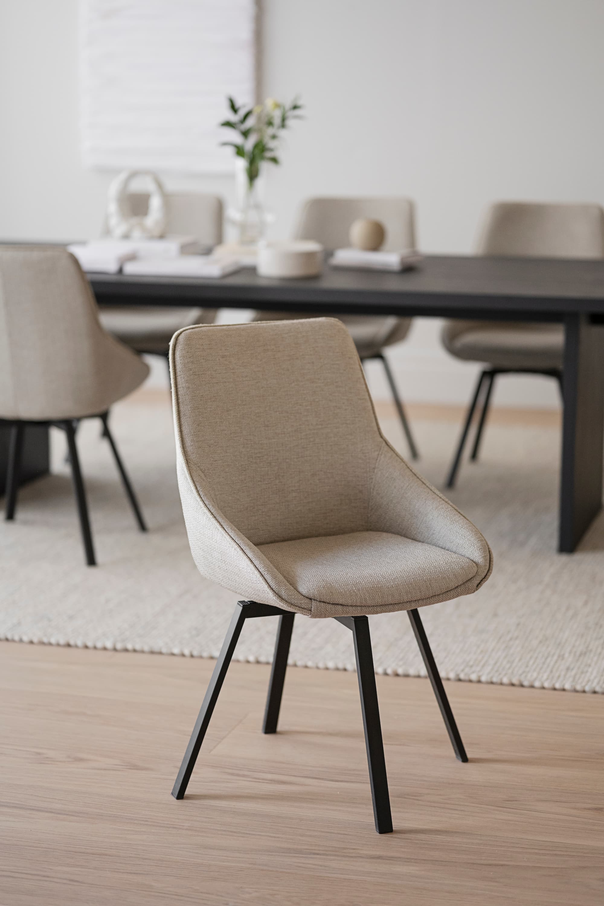 Alison Esszimmerstuhl Beige/Schwarz