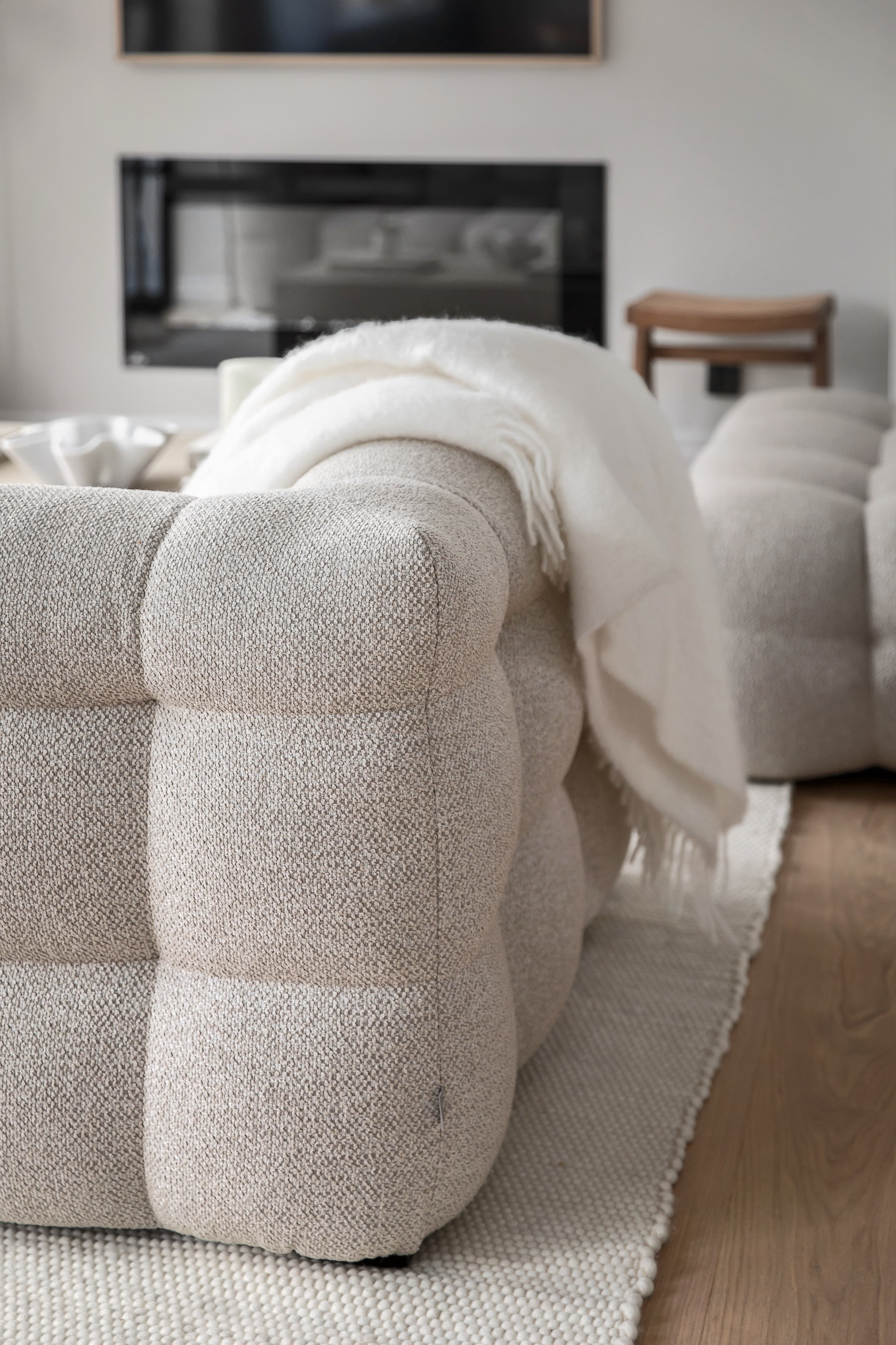 Billie Divansofa Rechts Beige Bouclé