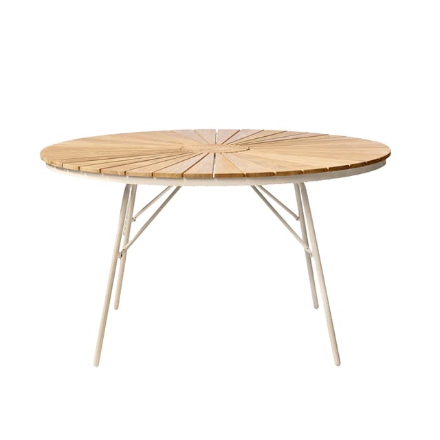 Ellen Esstisch Sandy Grey/Teak Ø130