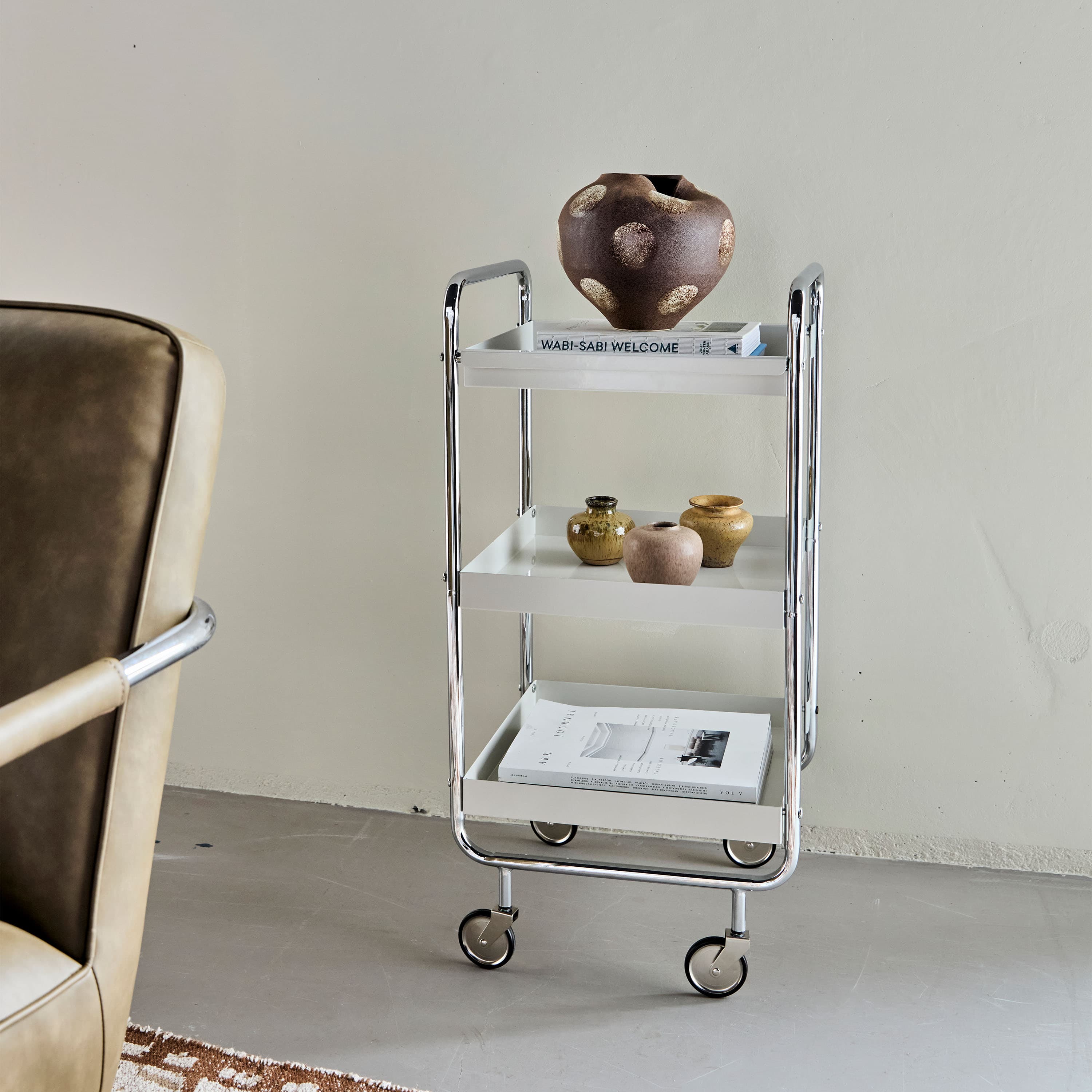 Roll Serving Trolley Cart Grey