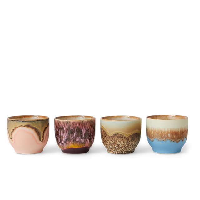 70s Ceramics Coffee Cup Lagoon 4-pack