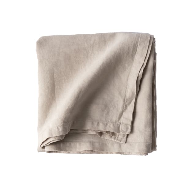 Leinentischdecke Warm Grey 145x145