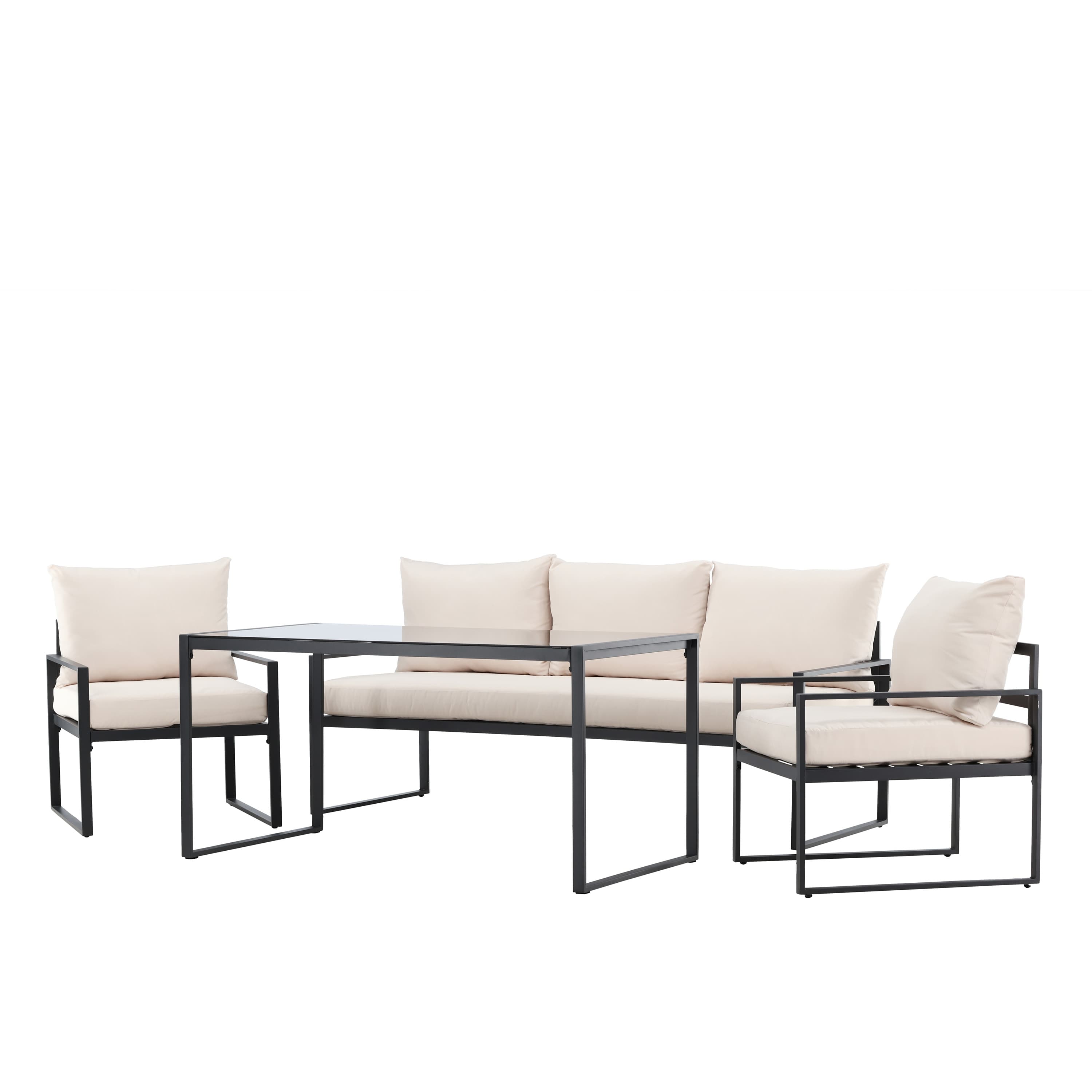 Catania Loungeset Black/Beige