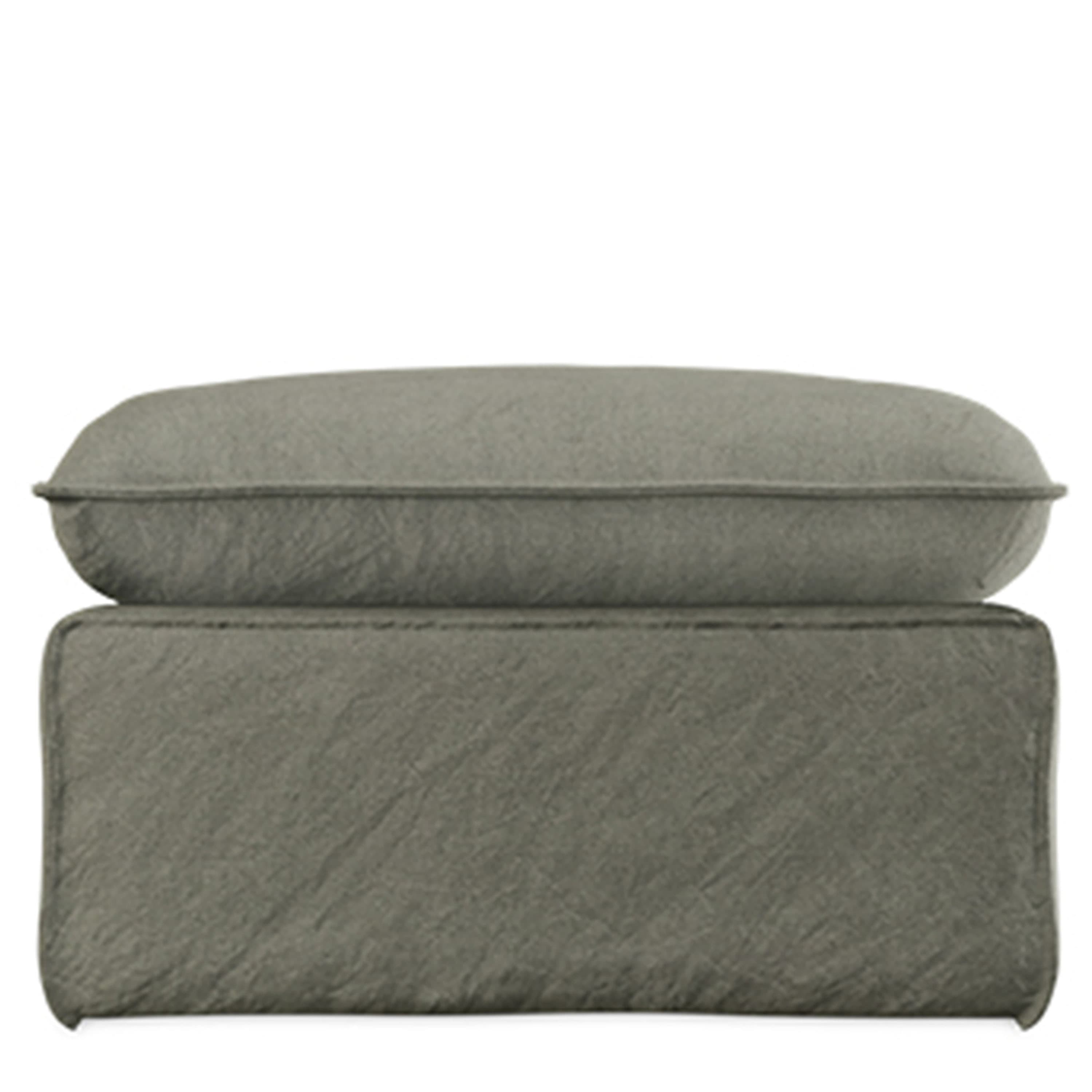 Nomad Pouf Ottoman Linen/Army Green