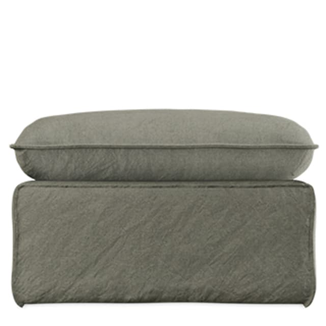Nomad Pouf Ottoman Linen/Army Green