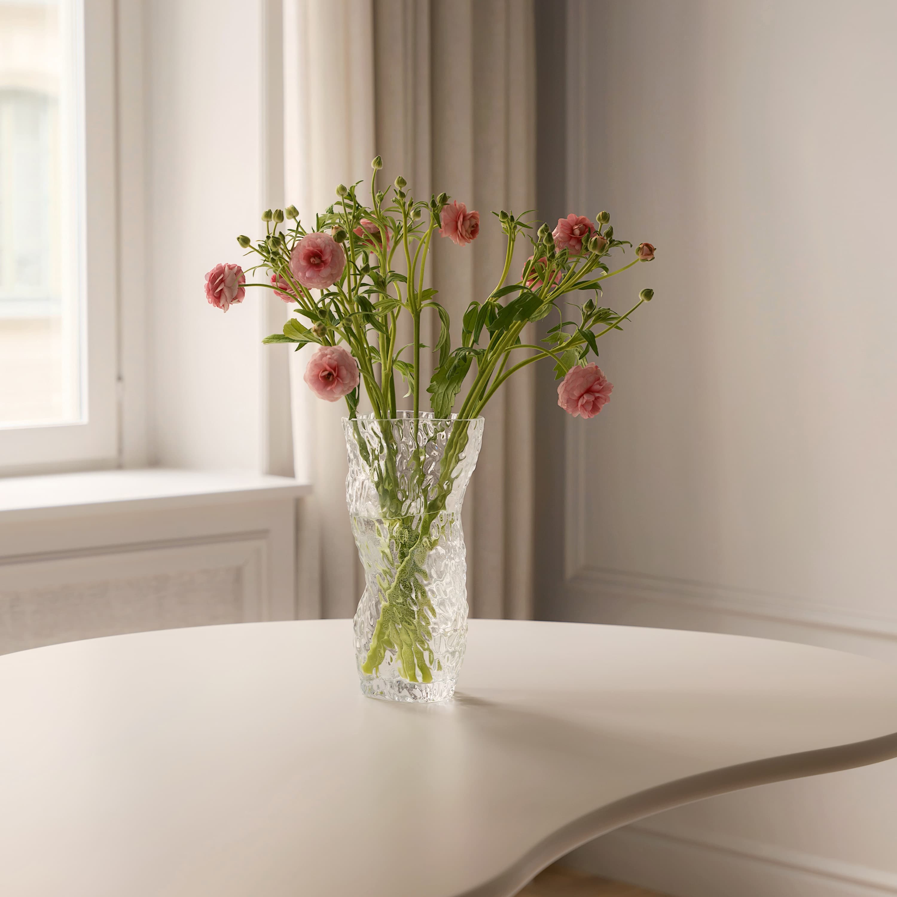 Ostrea Rock Glass Vase Clear 30cm