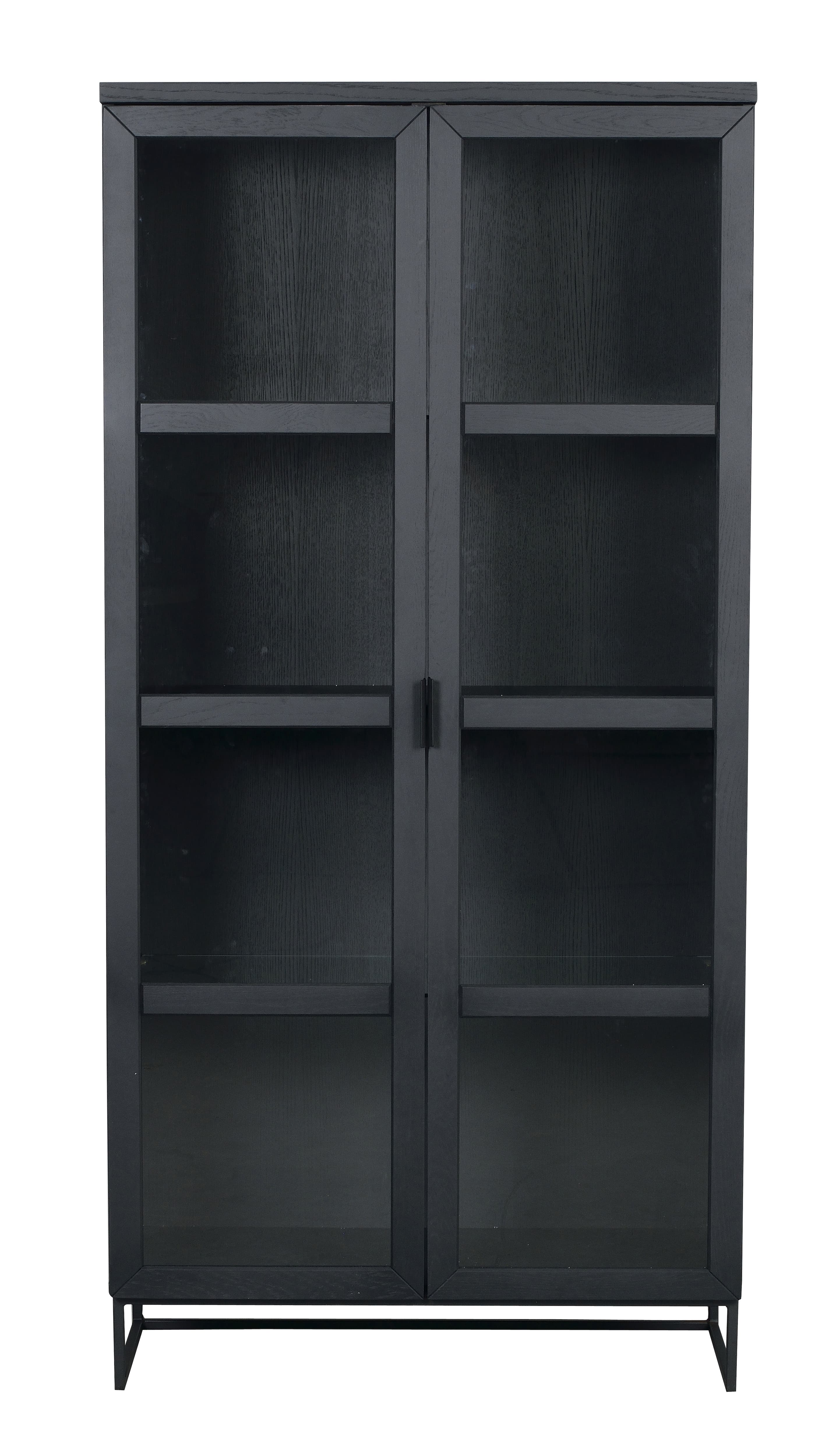 Everett Vitrinenschrank Schwarz 195 cm