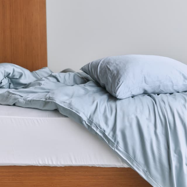 Bamboo Single Duvet Cover Set Light Blue 150x210 cm/50x60 cm
