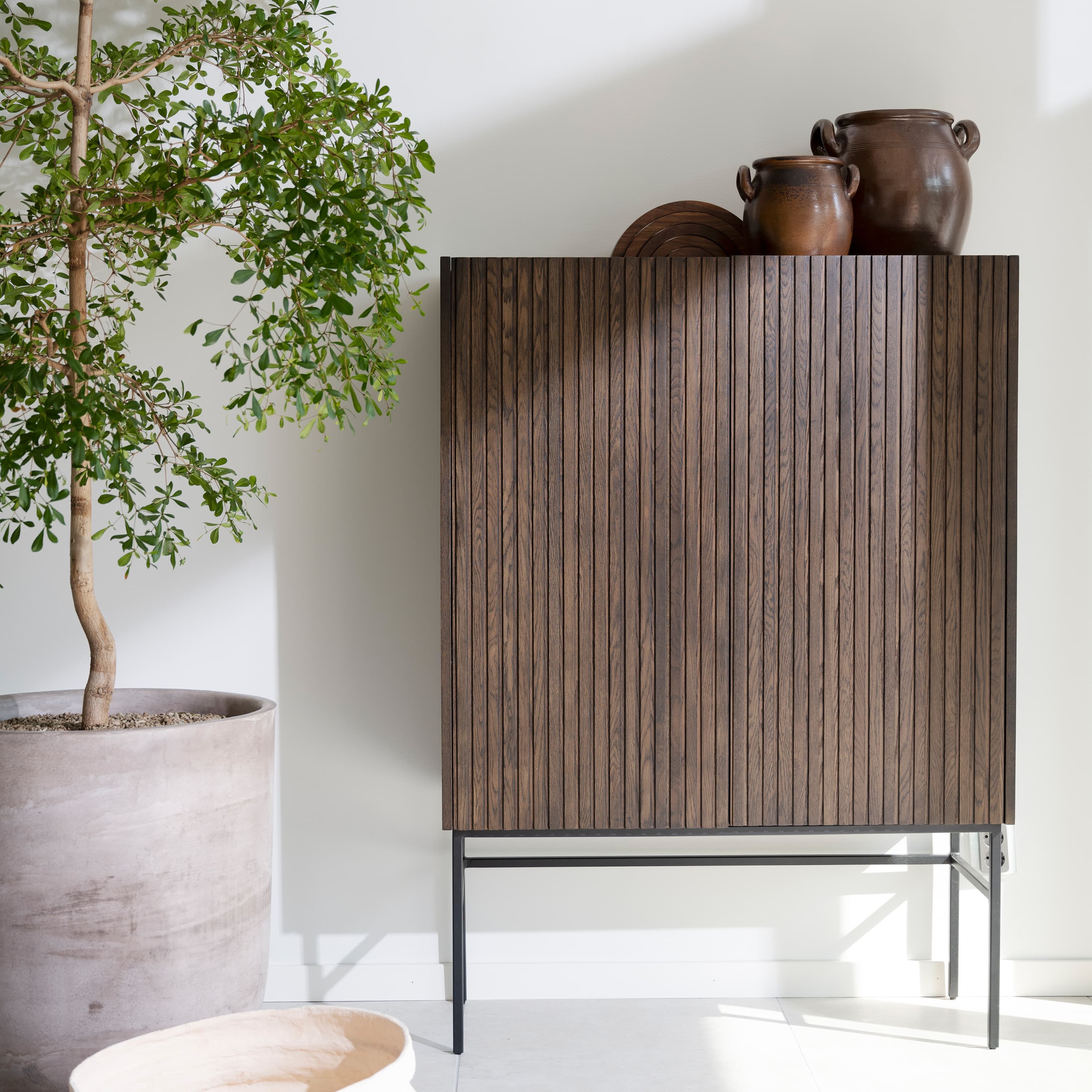 Halifax Cabinet Brown/Black 100cm
