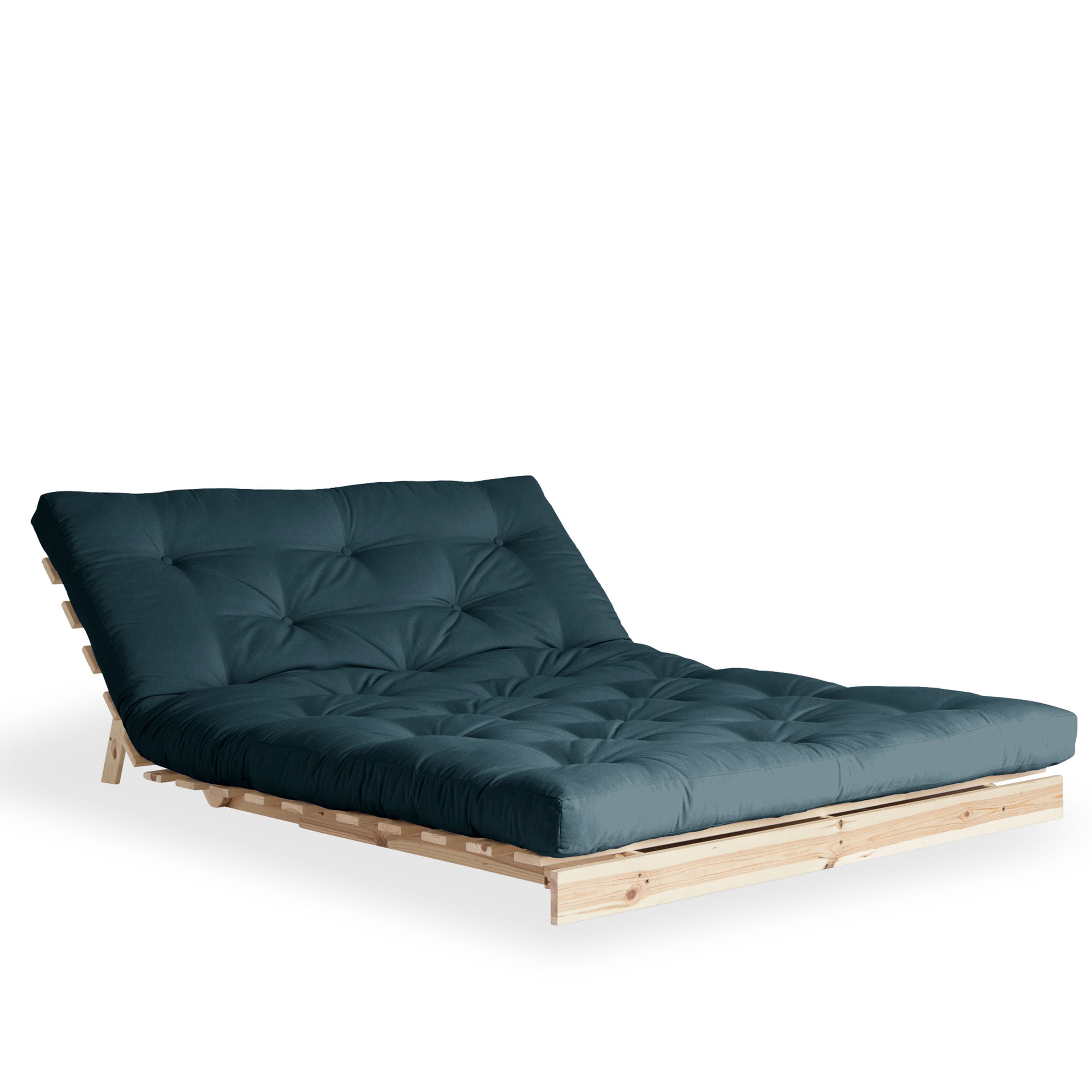 Roots Sofa Bed Natural/Petrol Blue 140cm