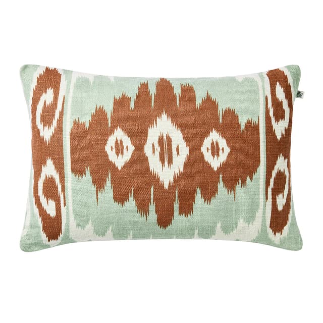 Laya Kissenbezug Leinen Aqua/Apricot Orange 50x50