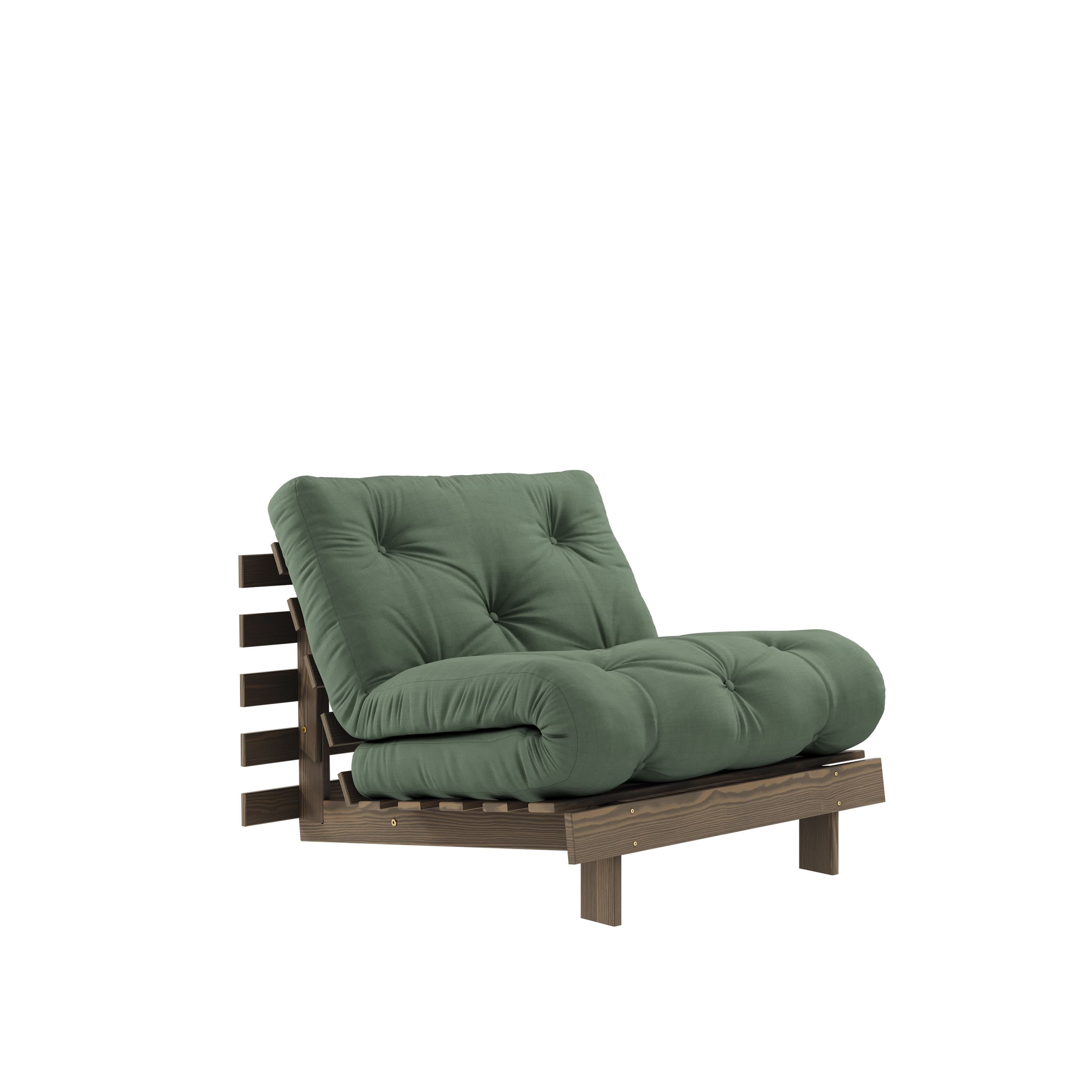 Roots Schlafsessel Braun/Olivgrün 90cm