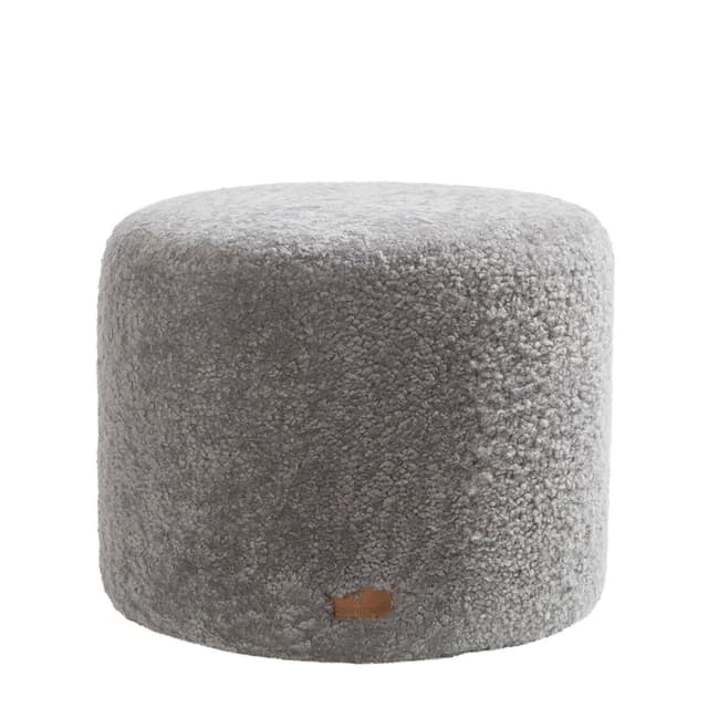 Frida Sittpuff Schaffell Granit Ø50