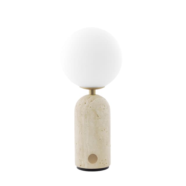 Torrano Tragbare Tischlampe Beiger Travertin
