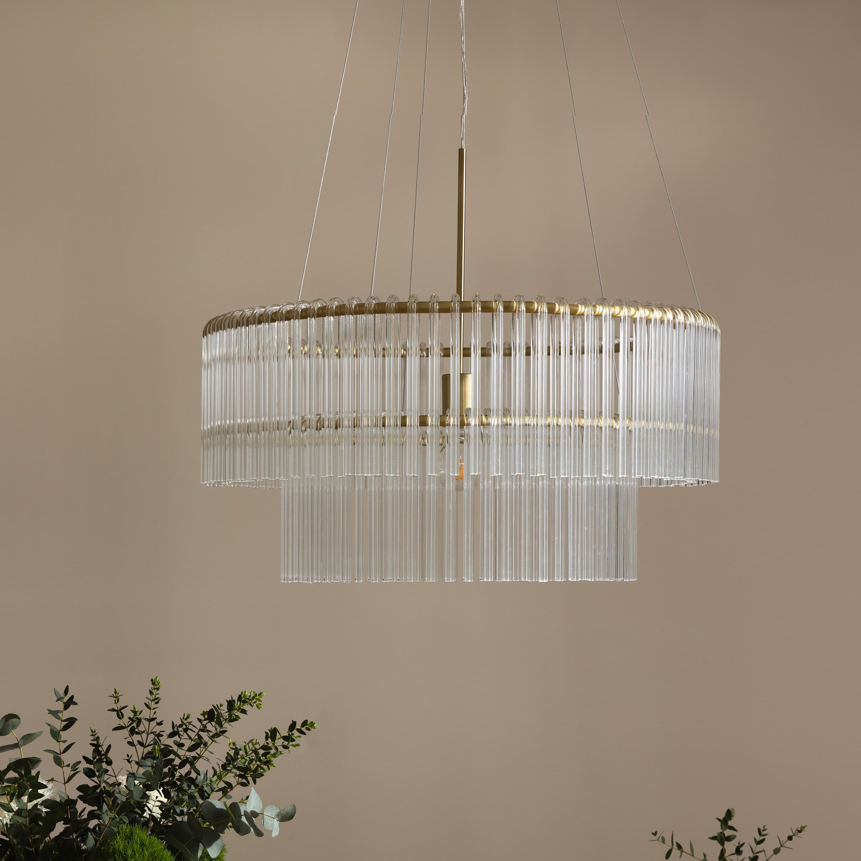 Hook Taklampa Clear/Brushed Brass