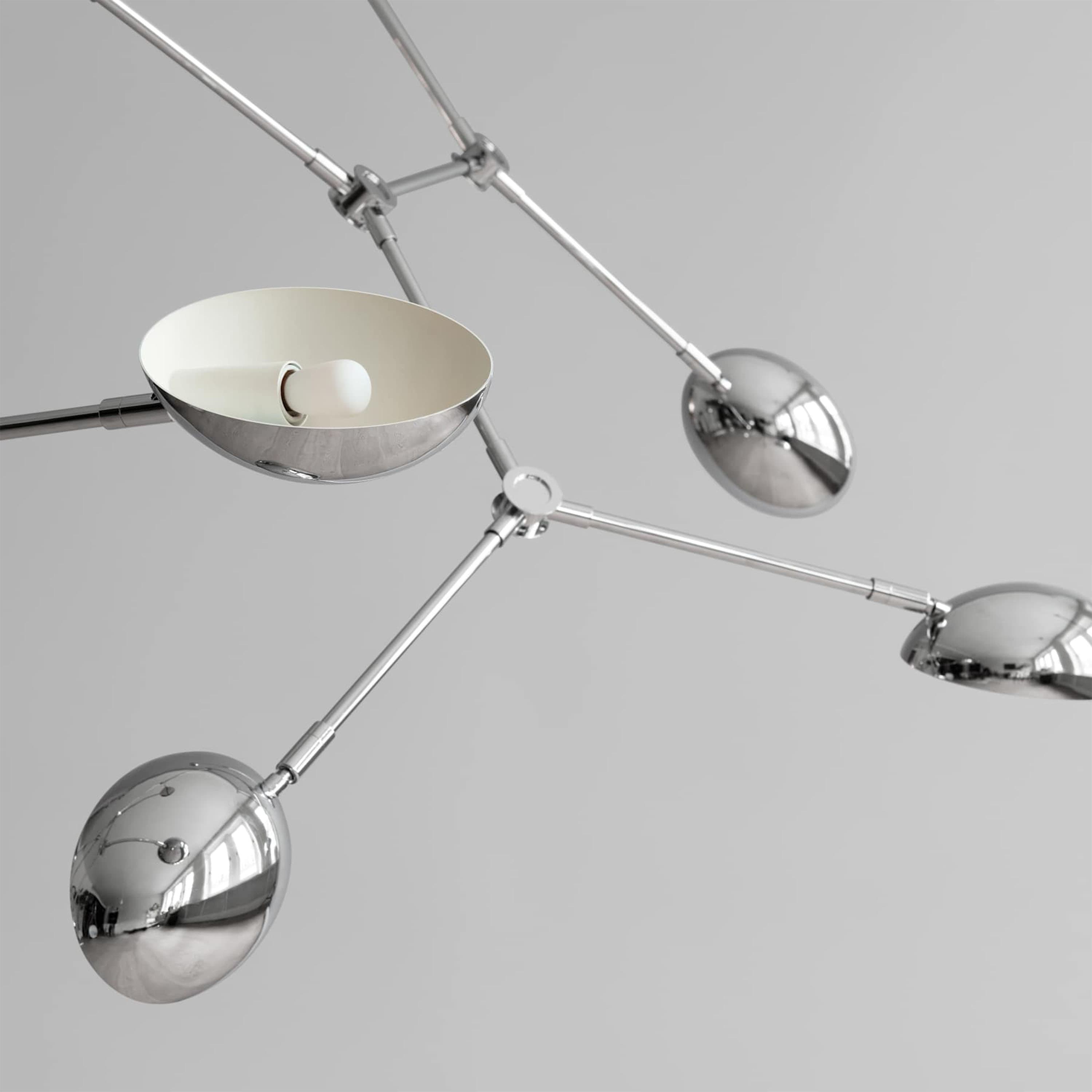 Drop Ceiling Lamp Chrome 154cm