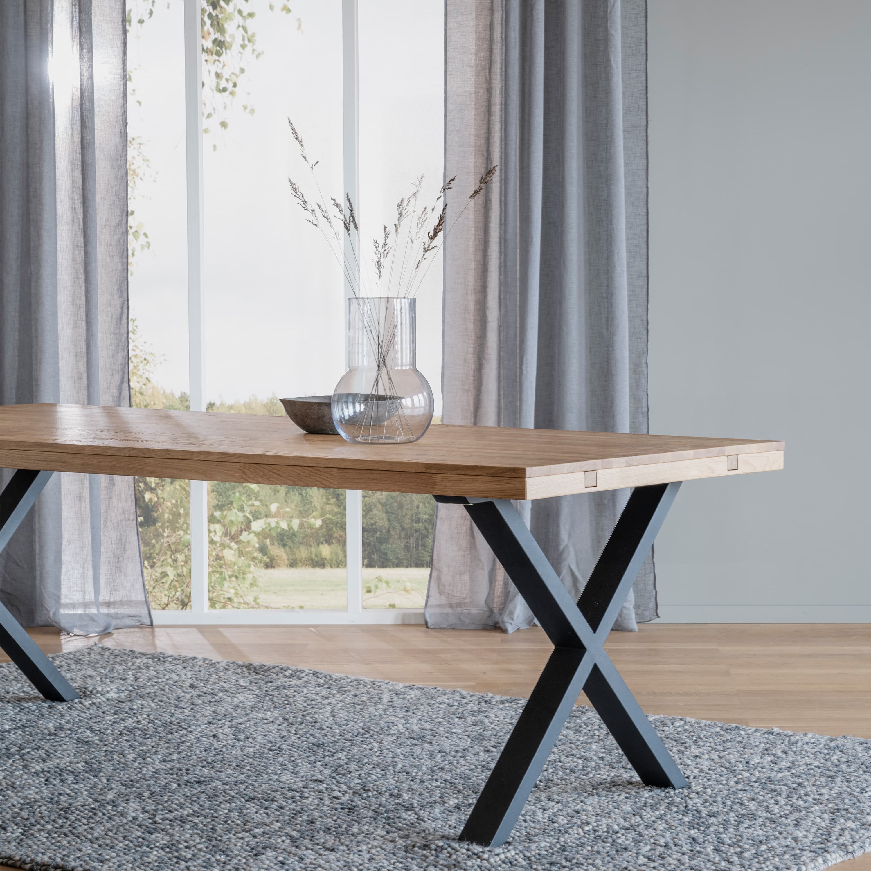 Brooklyn Esstisch X-Bein Eiche 220cm