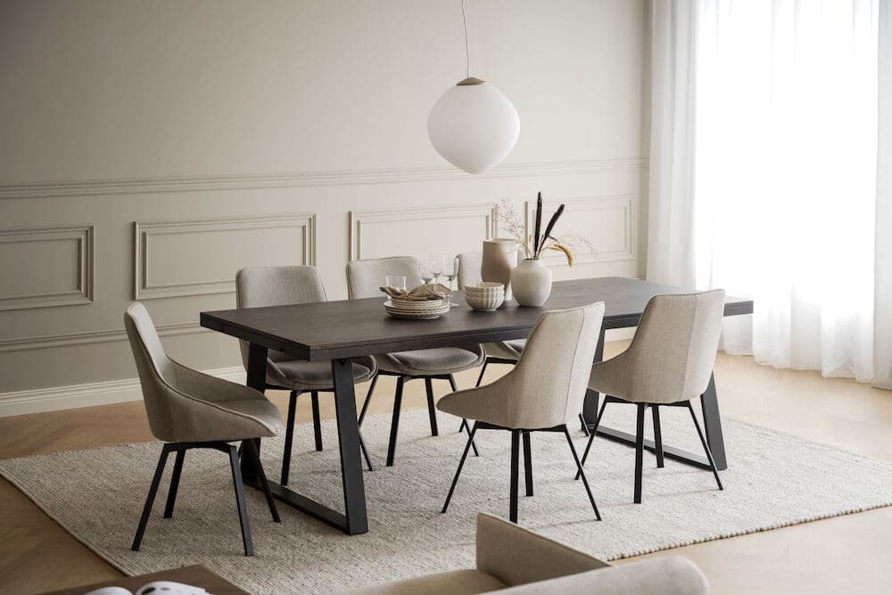 Brooklyn Dining Table U-leg Dark Brown Oak 220cm