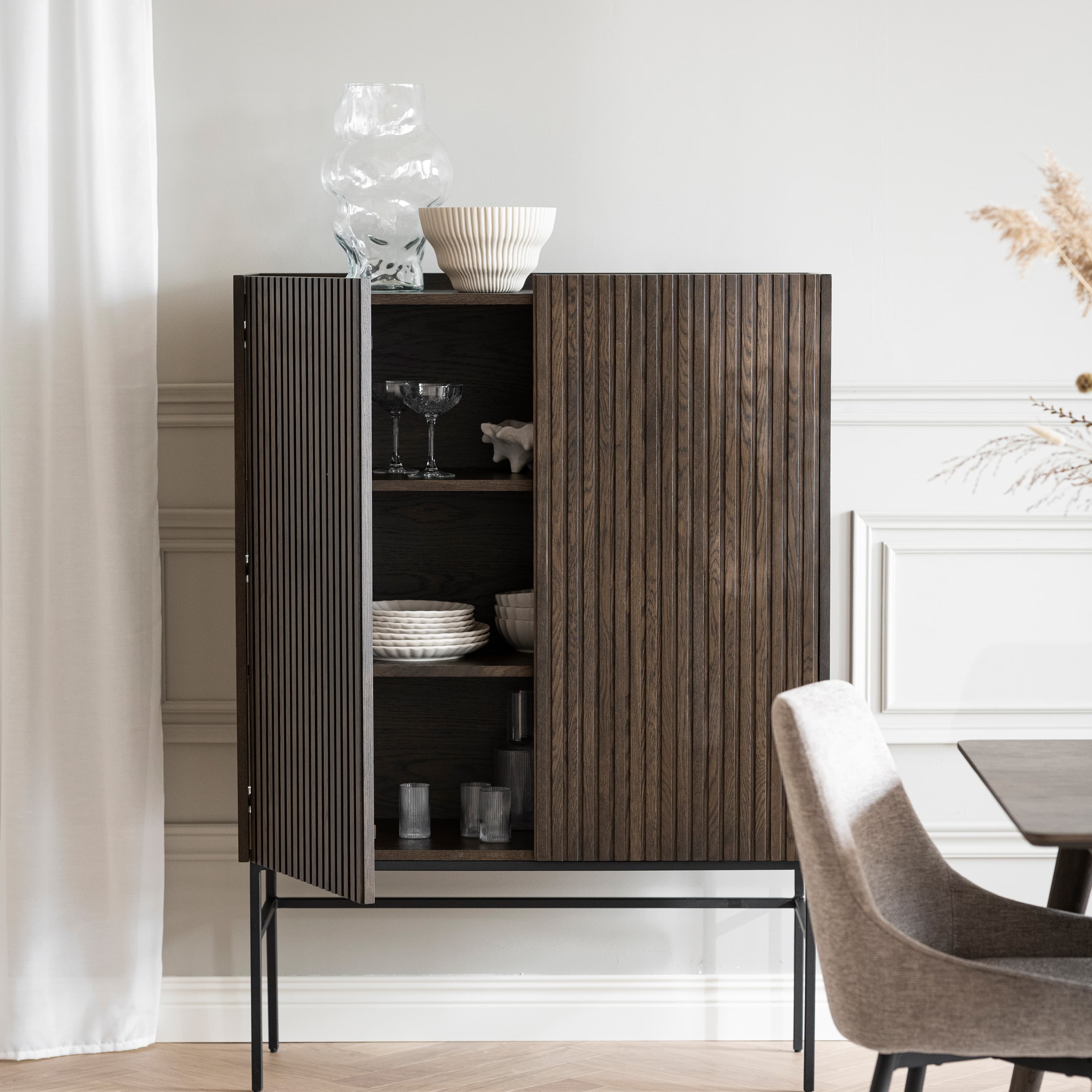 Halifax Cabinet Brown/Black 100cm