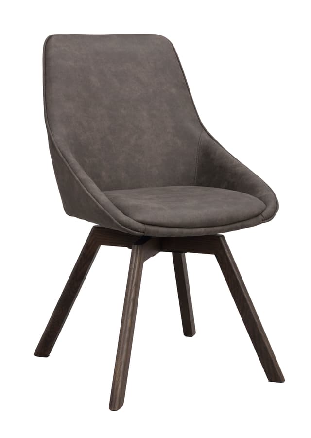 Alison Esszimmerstuhl Dunkelgrau Mikrofaser/Braun