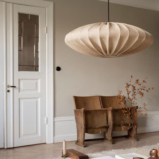 Ellipse Deckenleuchte Leinen Sand 65cm