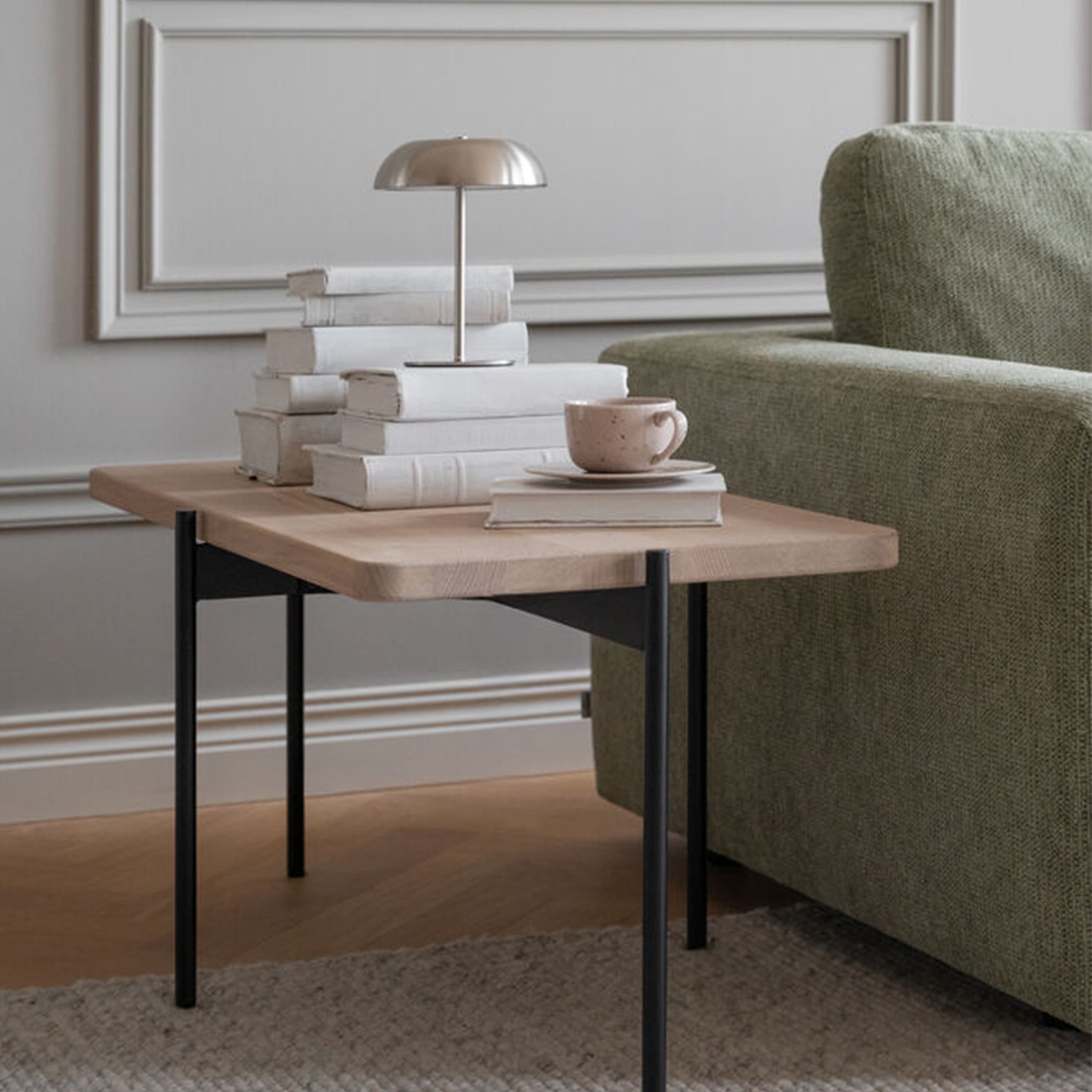 Shelton Coffee Table White Washed/Black 95x50cm