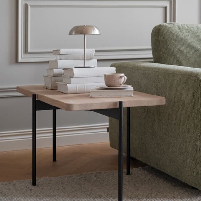 Shelton Coffee Table White Washed/Black 95x50cm