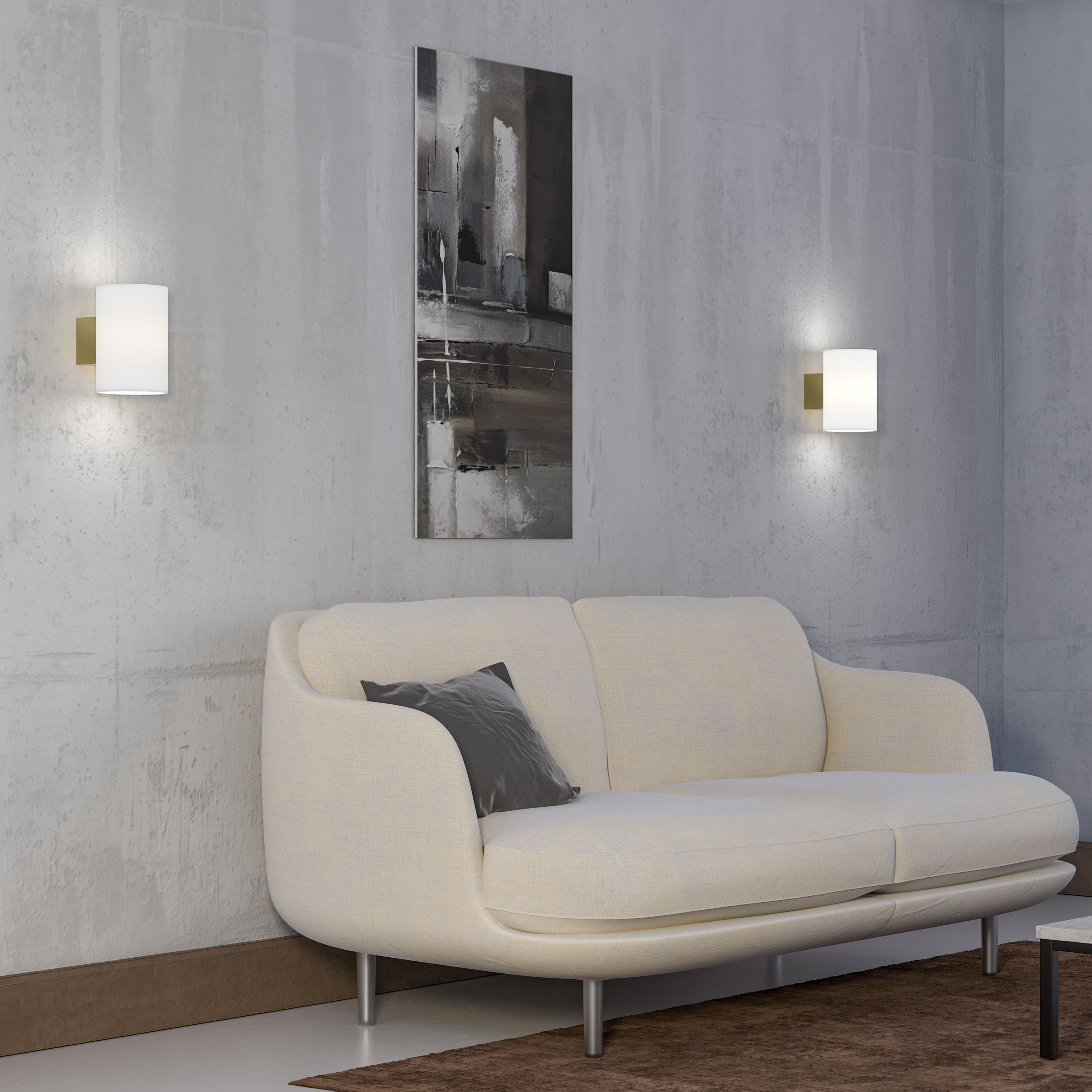 Evoke Wandleuchte Satin brass/Opalglas Large