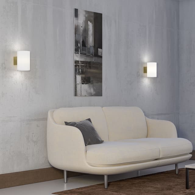 Evoke Wandleuchte Satin brass/Opalglas Large