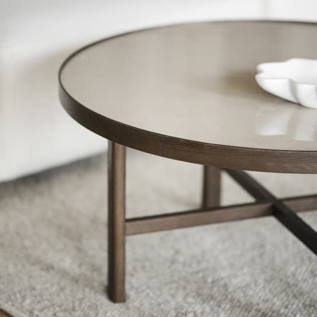 Marsden Couchtisch Beige/Braun Ø90