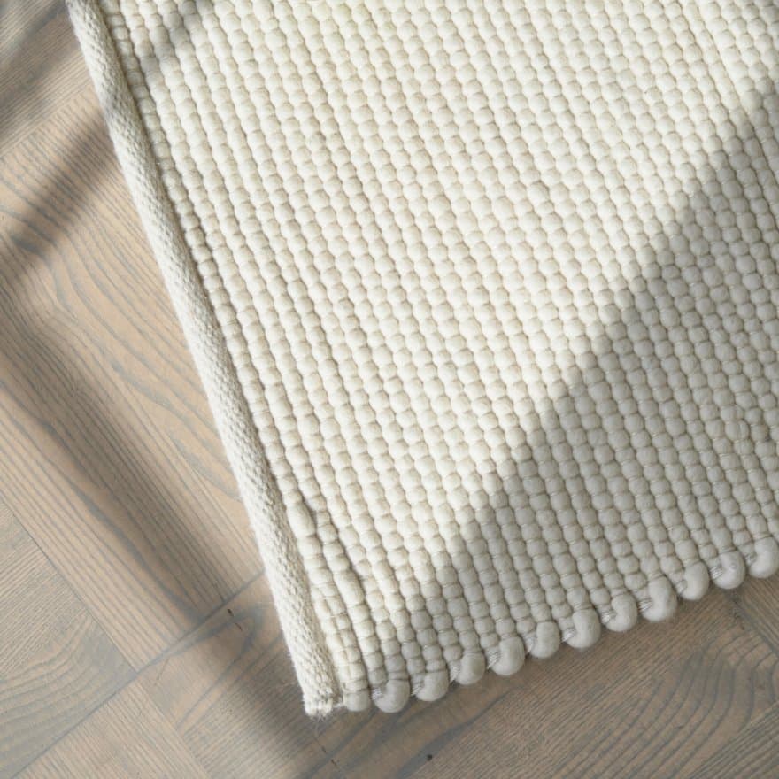 Merino Wollteppich Weiß 140x200
