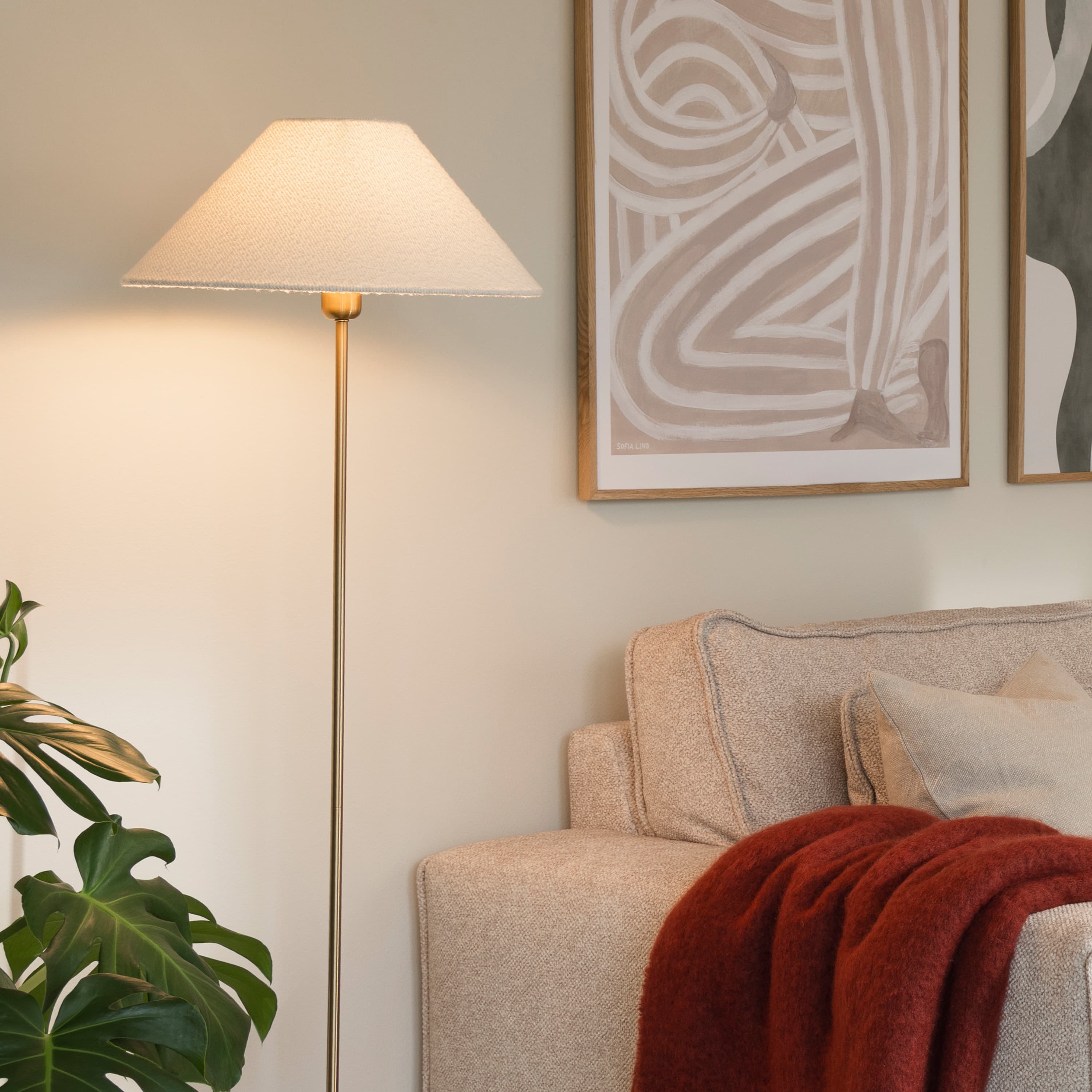 Iris Floor Lamp Base Brushed Brass