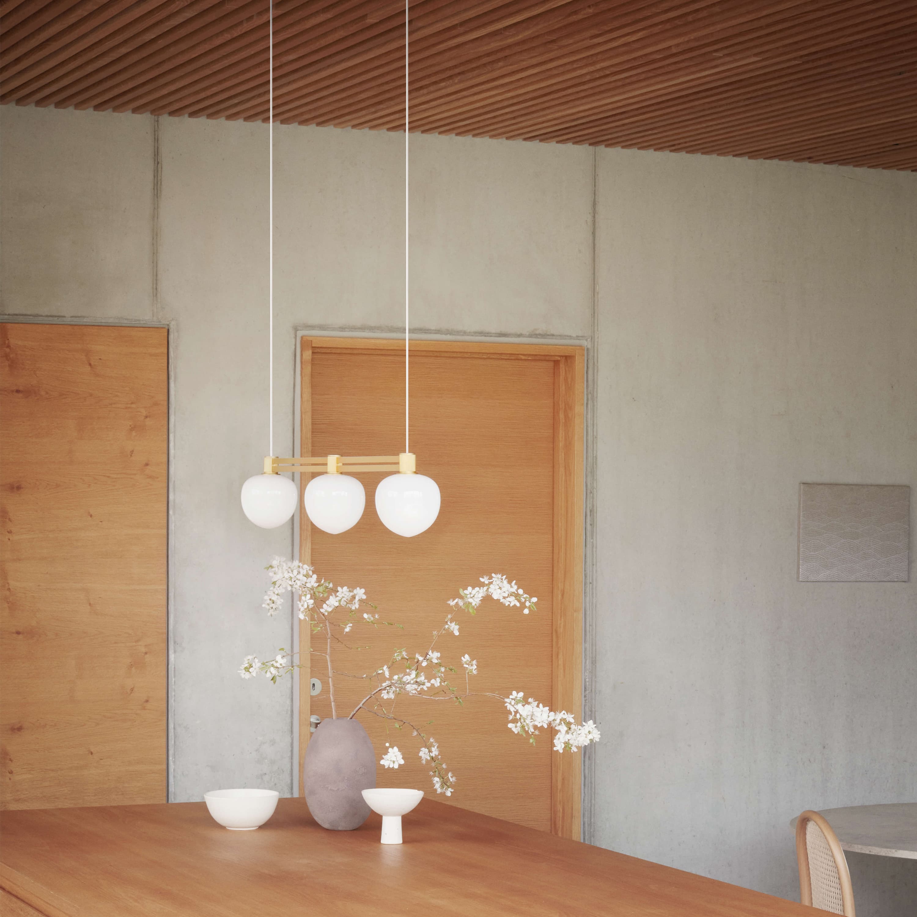 Memoir III Side By Side Ceiling Lamp Brass