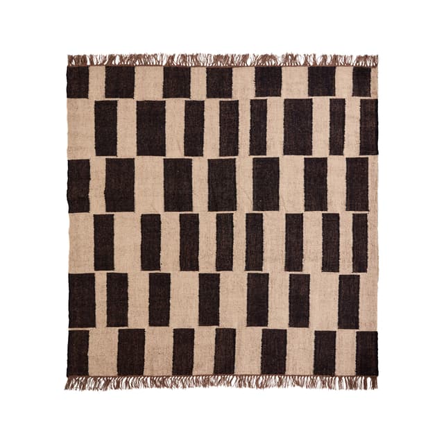 Graph Juteteppich Schwarz/Natur 180x180