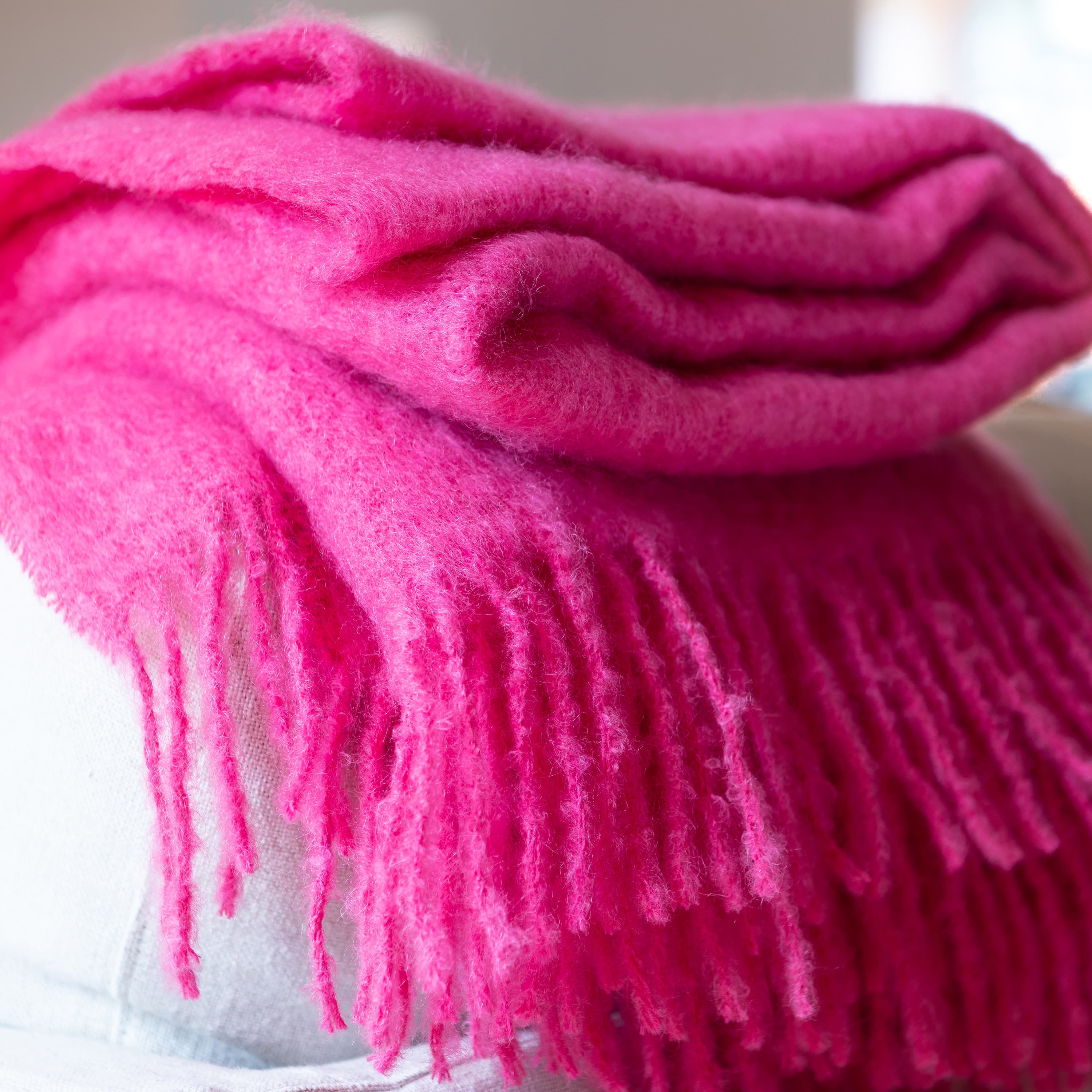 Mohair Pläd Mellow Rose/Brick Melange