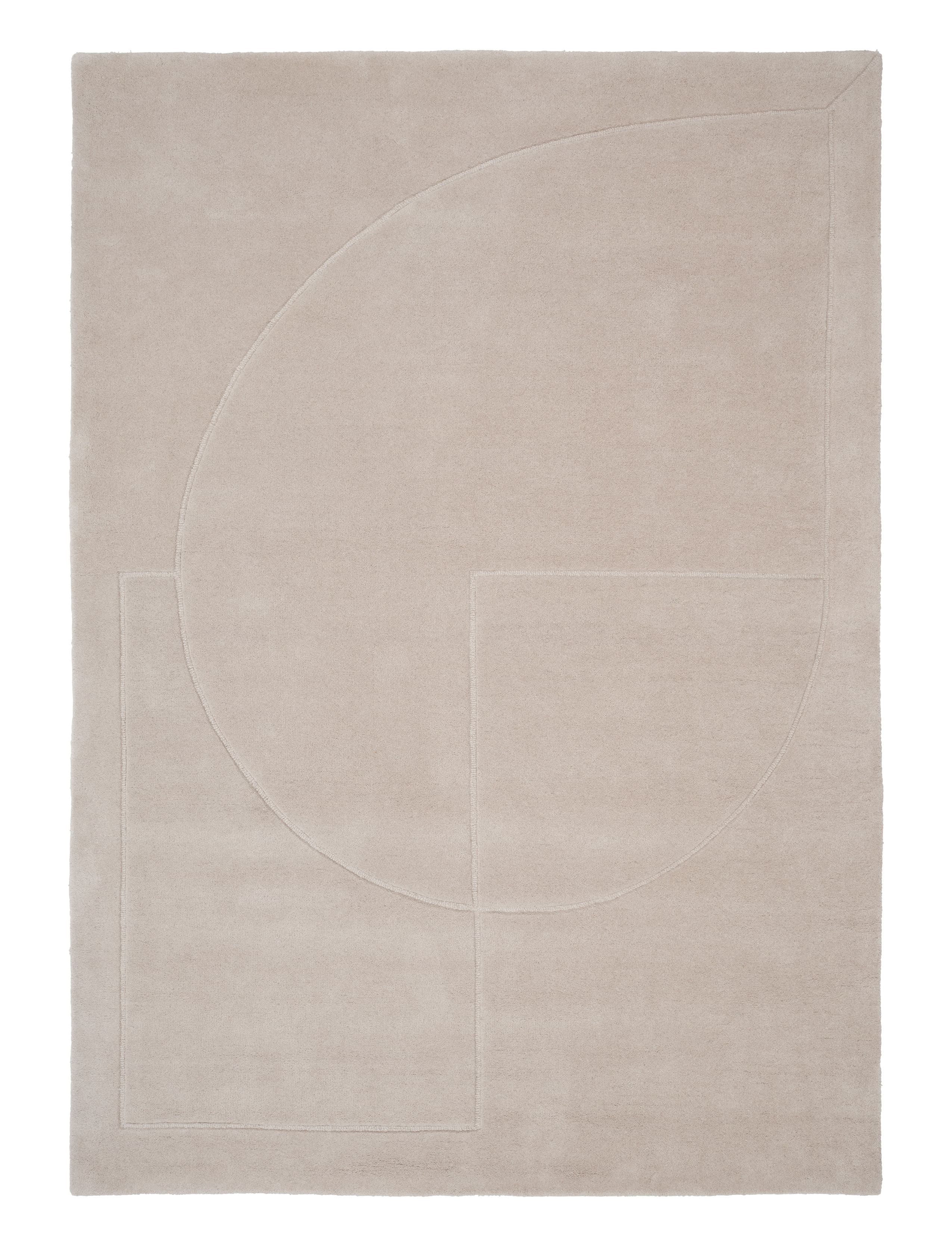Lineal Poem Wollteppich Beige 200x300