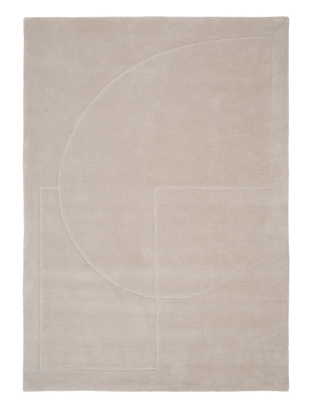 Lineal Poem Wollteppich Beige 200x300