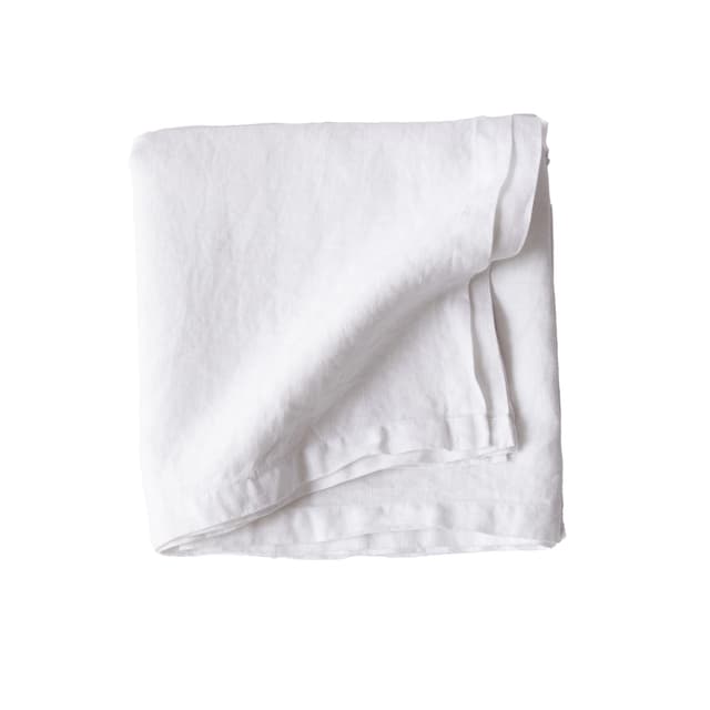 Leinentischdecke Bleached White 145x145
