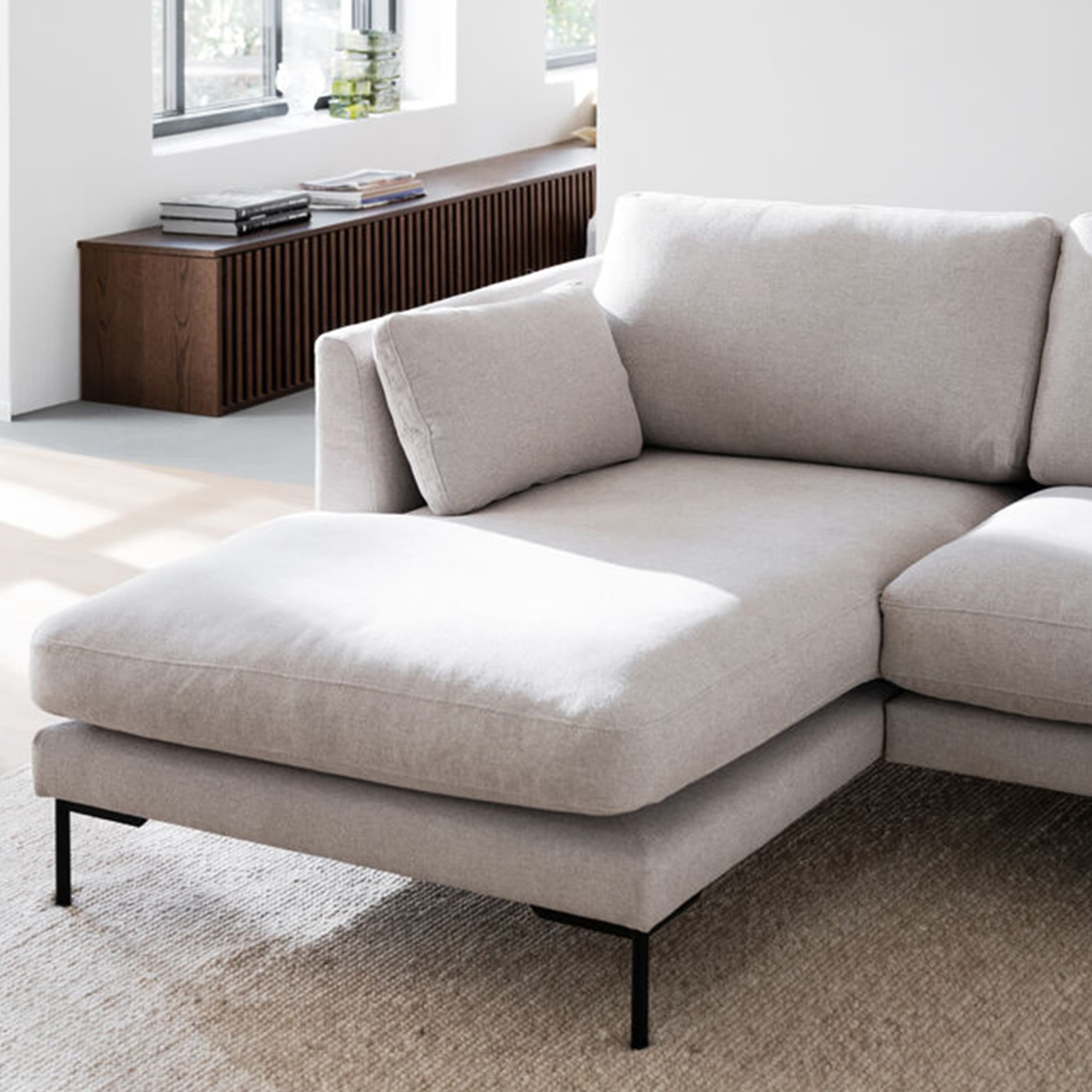 Corwin 3,5-sits Soffa Schäslong Vänster Beige