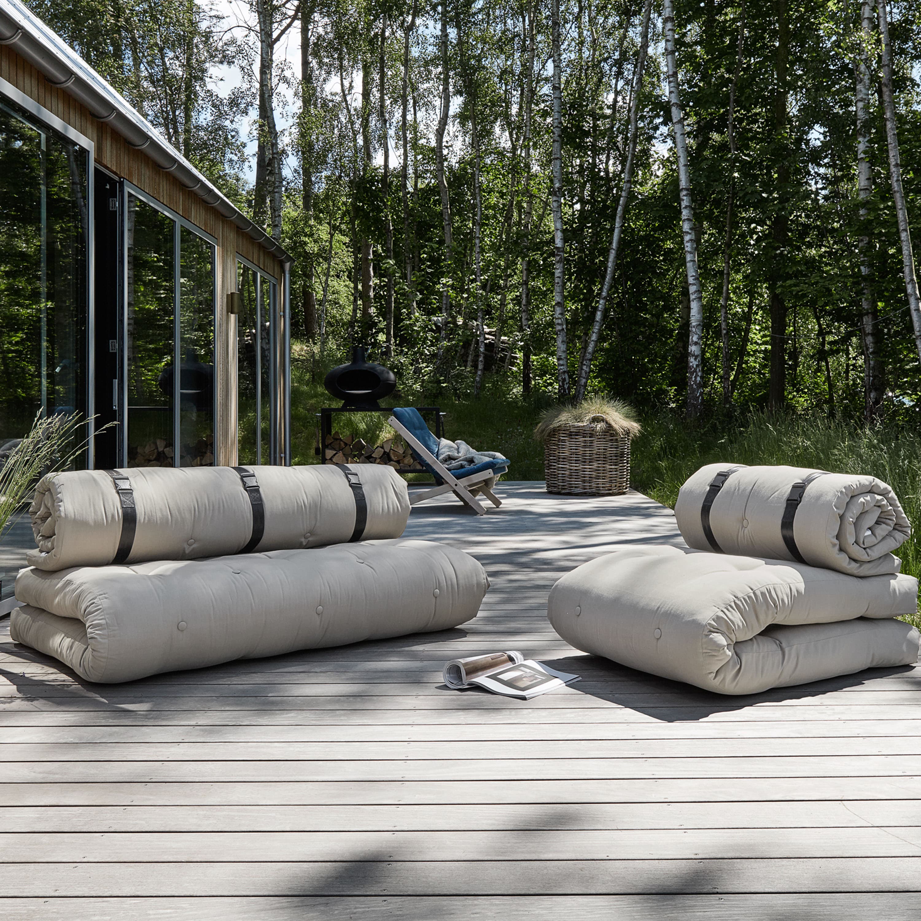 Buckle-Up Outdoor Daybed Beige 140cm