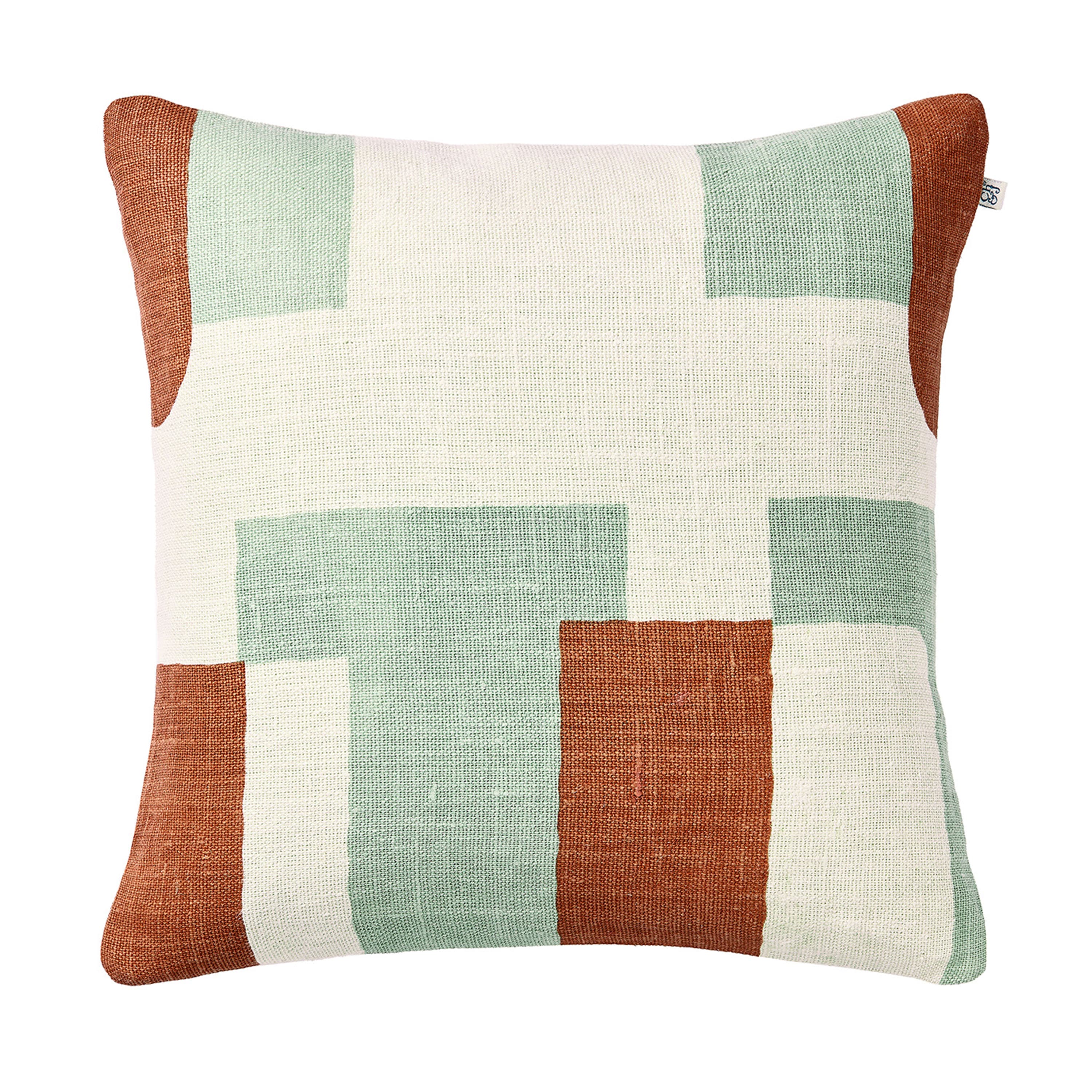 Jay Kuddfodral Linne Apricot Orange/Aqua 50x50