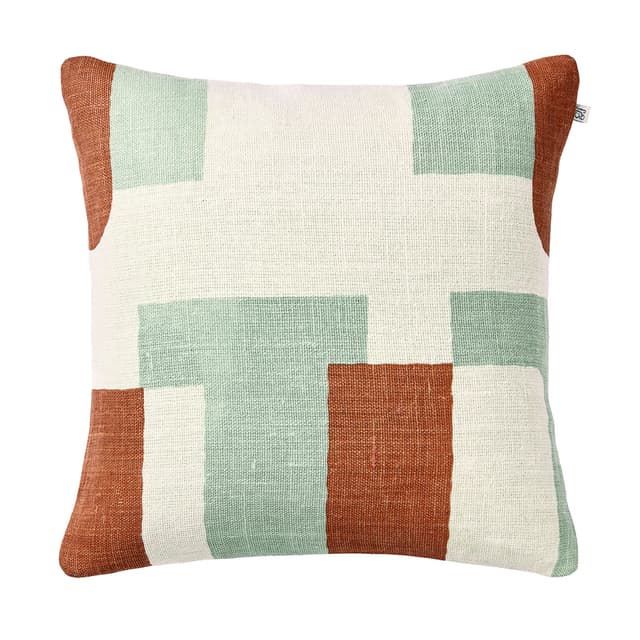 Jay Kissenbezug Leinen Apricot Orange/Aqua 50x50