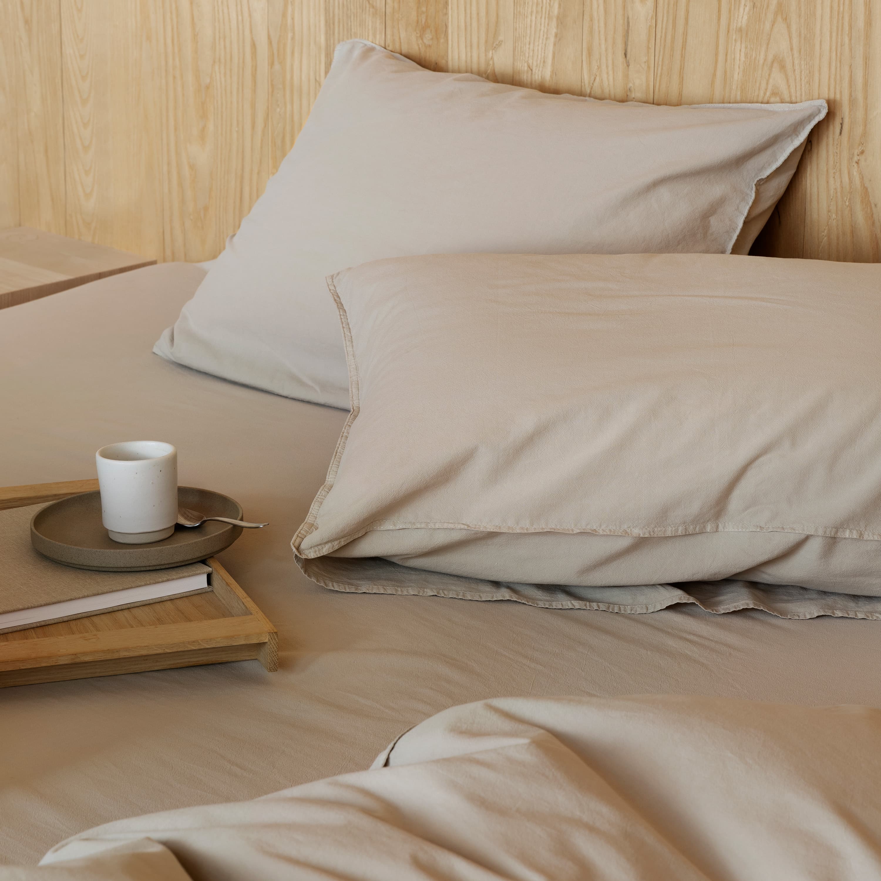 Frøya Bettbezug-Set Beige 150x210/50x60