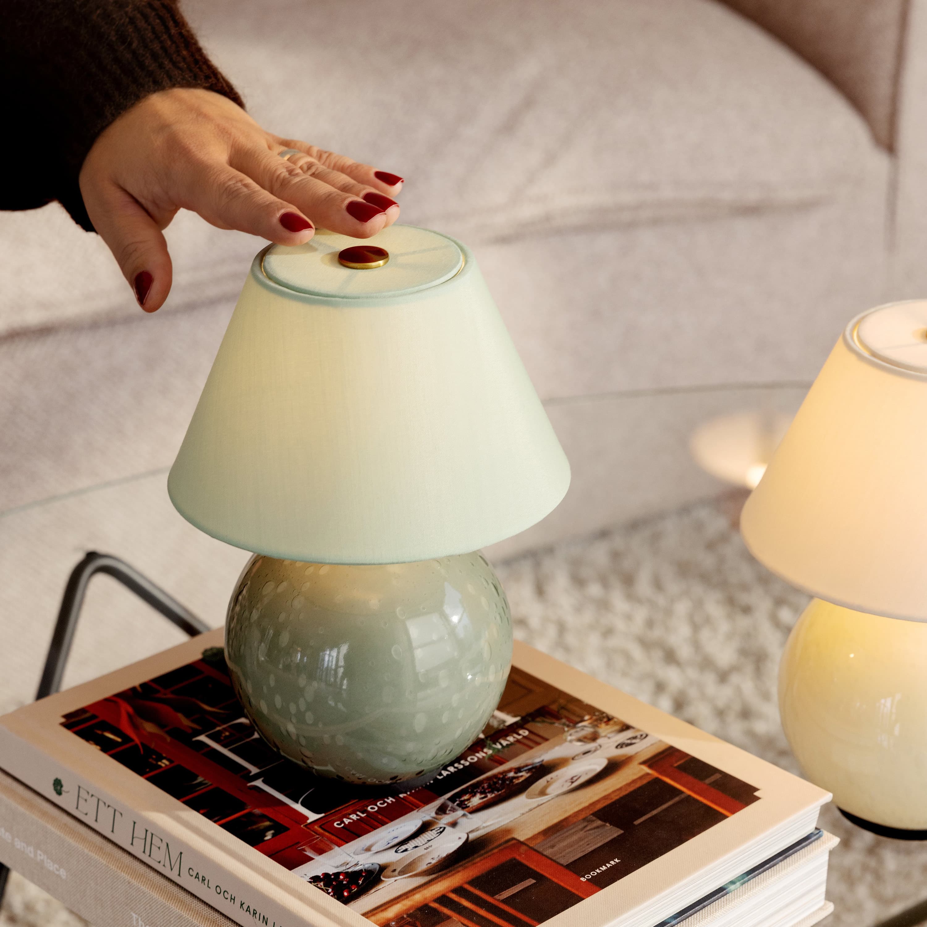 Iris Portable Table Lamp Green 16cm