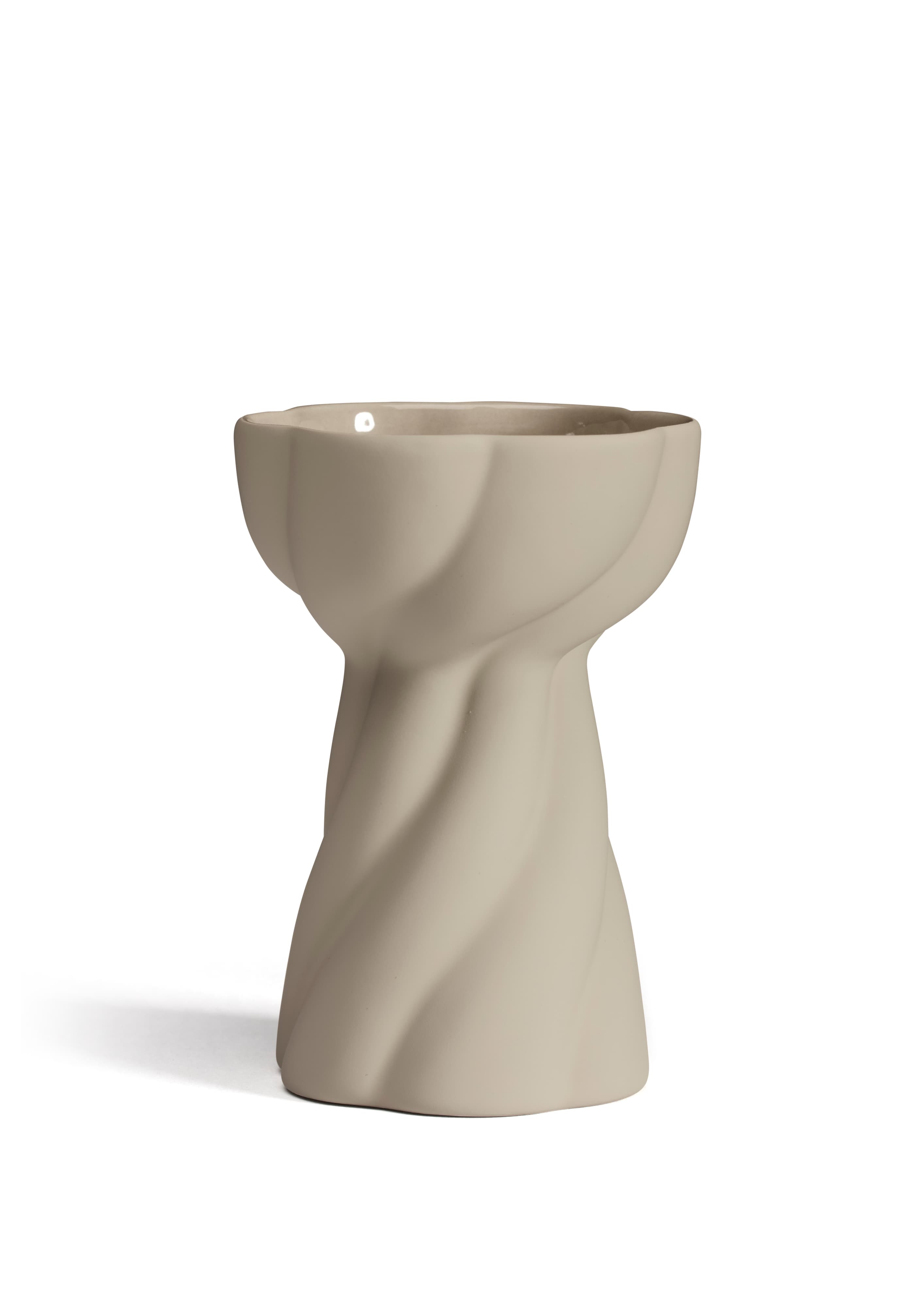 Twist Bulb Vase Sand 12cm