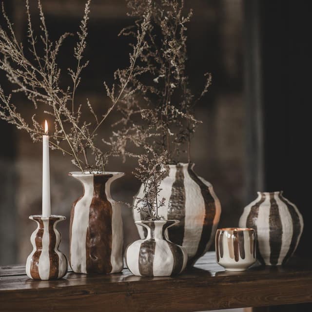 Raia Vase Beige/Mole 29 cm