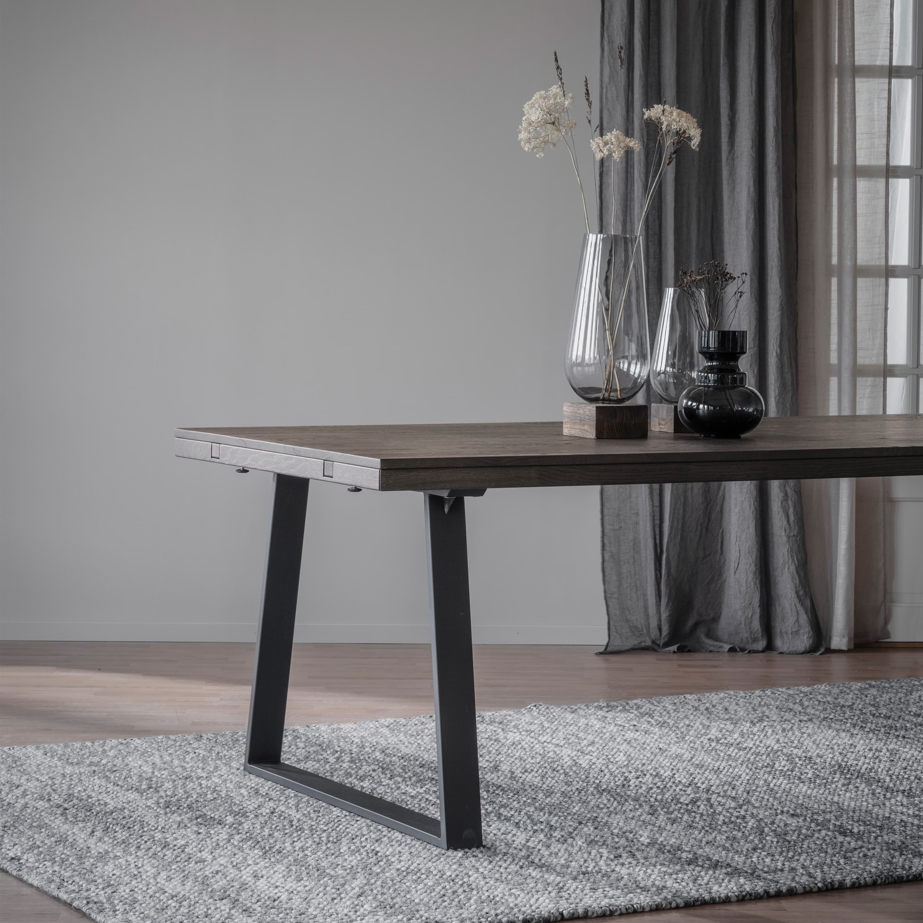 Brooklyn Dining Table U-leg Dark Brown Oak 220cm
